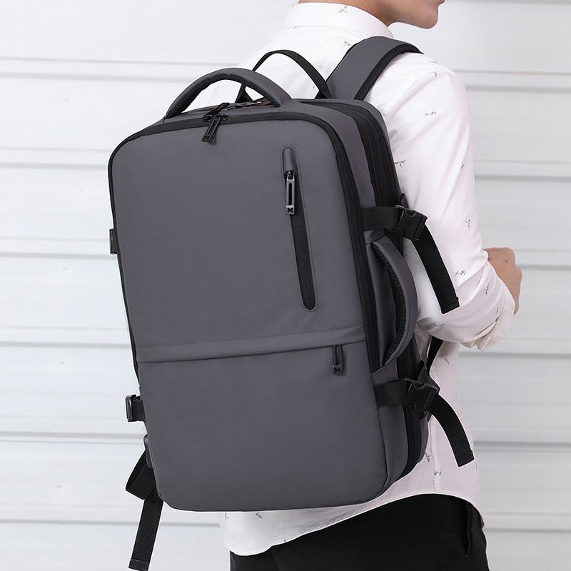 Man's Business Backpack High-Quality Nylon Notebook Backbag USB - Sportkyu