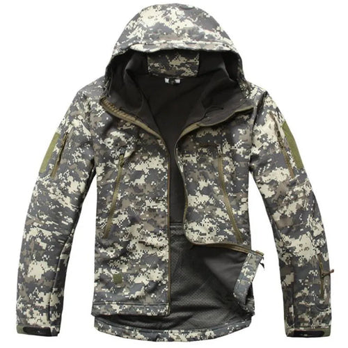 Men Military Tactical Hiking Jacket Outdoor Windproof Fleece Thermal