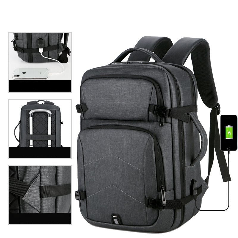 Mens Casual USB Charging Luxury Laptop Backpack Waterproof - Sportkyu