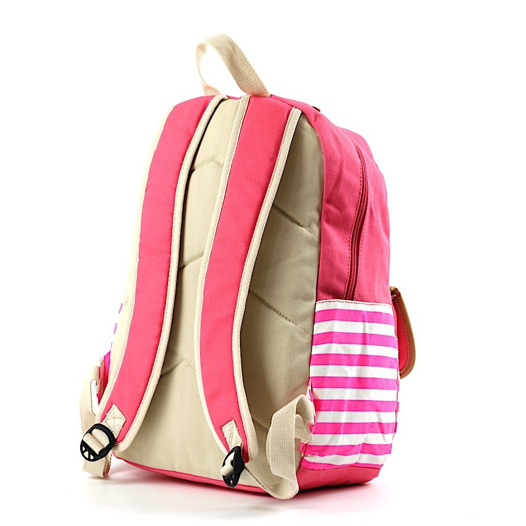 Striped Travel Backpack With Laptop Pocket