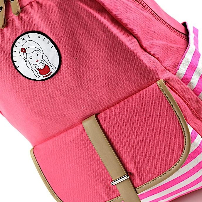 Striped Travel Backpack With Laptop Pocket