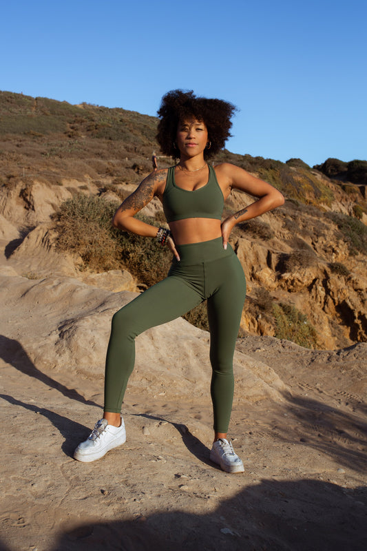 Prema Seamless High Rise Yoga Leggings-Green