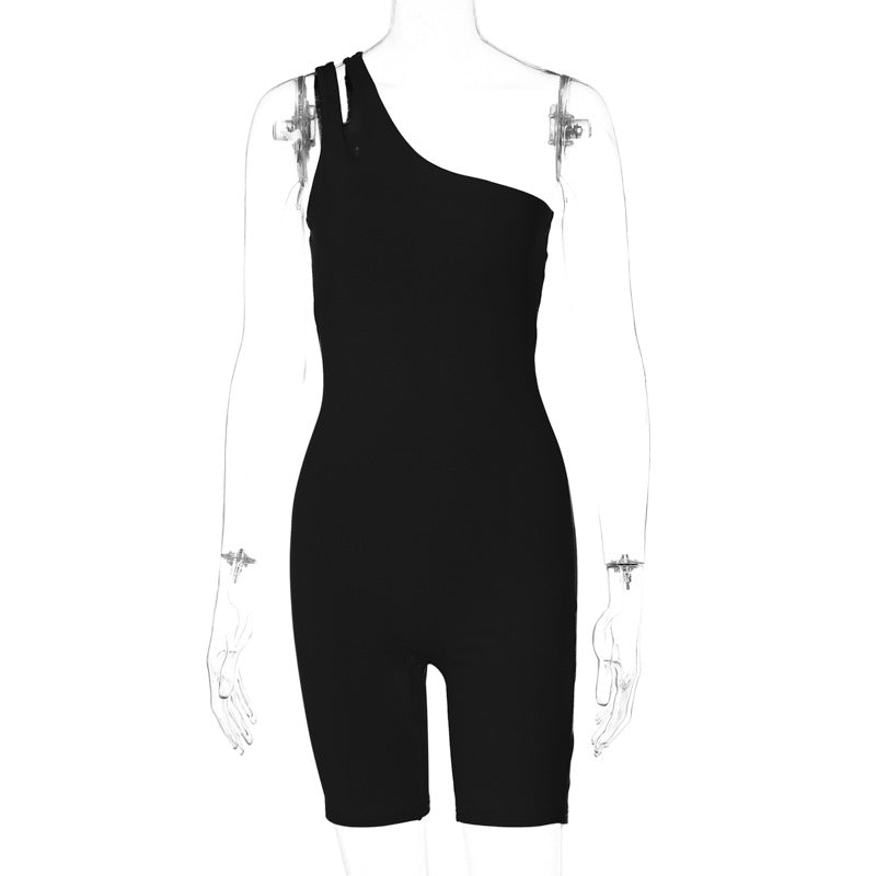 One-shoulder Buttock Lifting Sports Yoga Romper