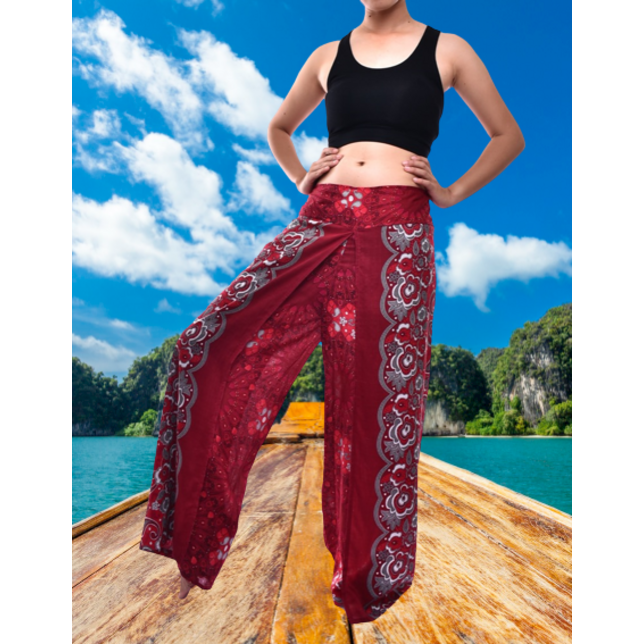 Bohotusk Red Ink Splash Womens Palazzo Pants S/M (UK 8 - 10)