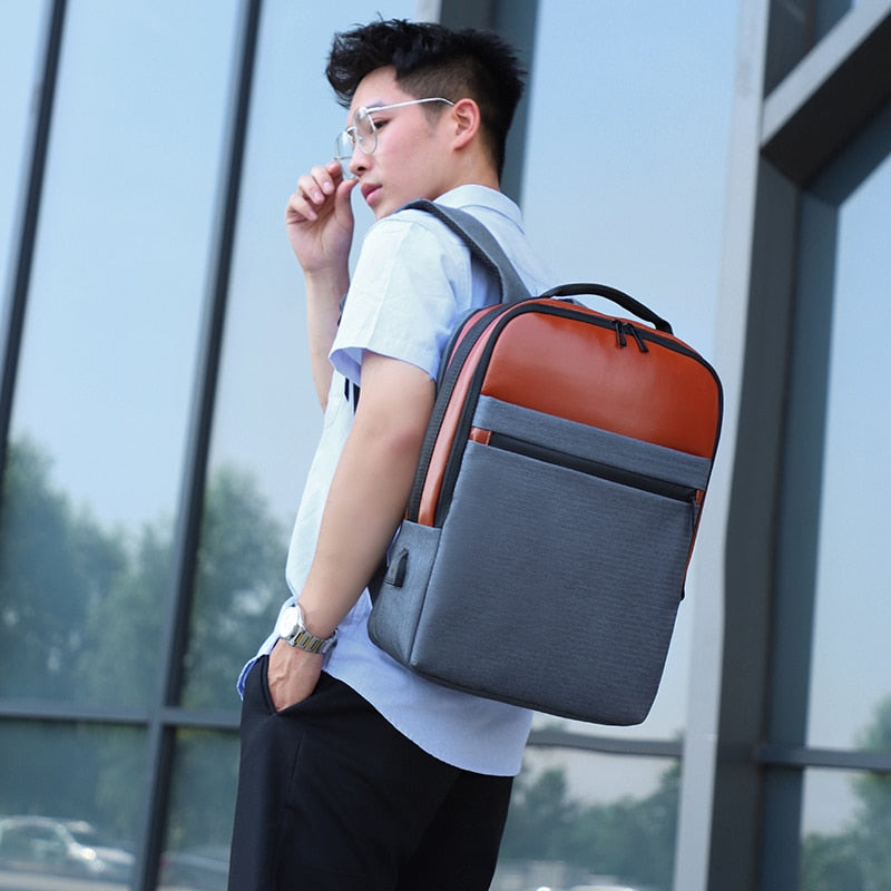 Business Backpack For Men Large Capacity USB Charging Bag Male - Sportkyu