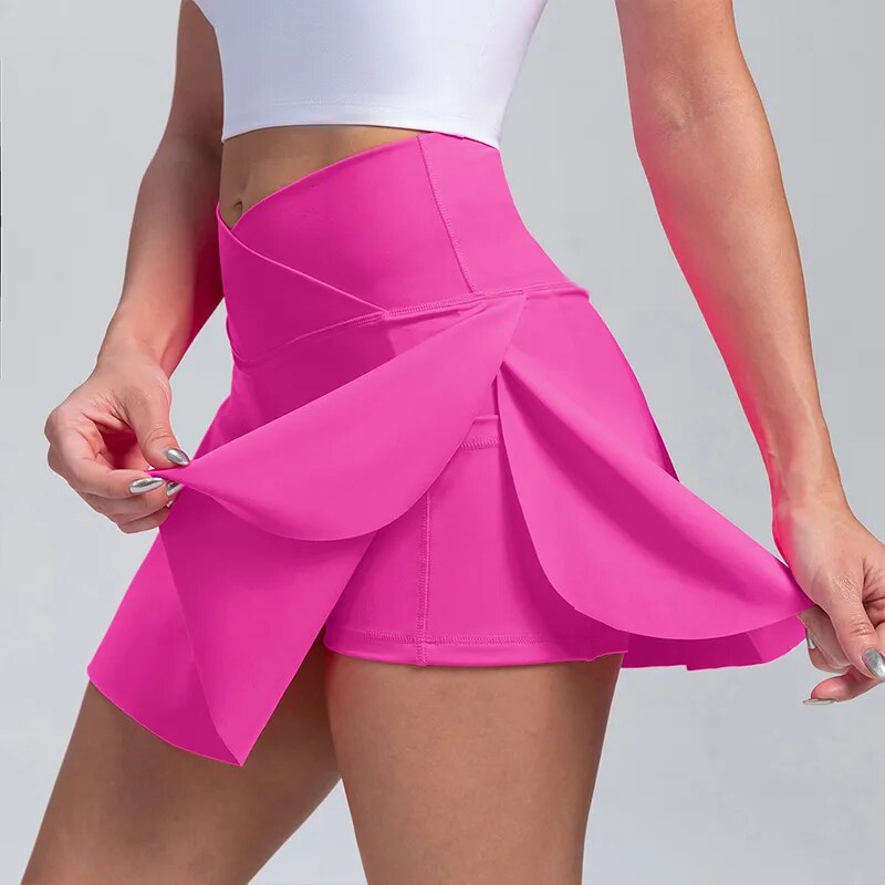 Women Pleated Tennis Skirt with Pockets Shorts Athletic Skirts