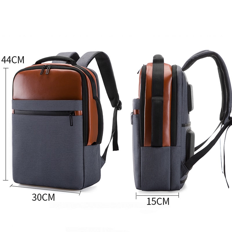 Business Backpack For Men Large Capacity USB Charging Bag Male - Sportkyu