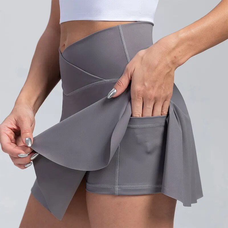 Women Pleated Tennis Skirt with Pockets Shorts Athletic Skirts