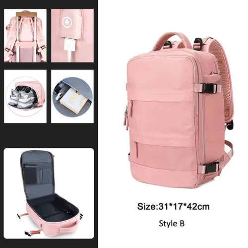 Extendible Travel Backpack Unisex Laptop Bag Women Large Luggage Bags - Sportkyu