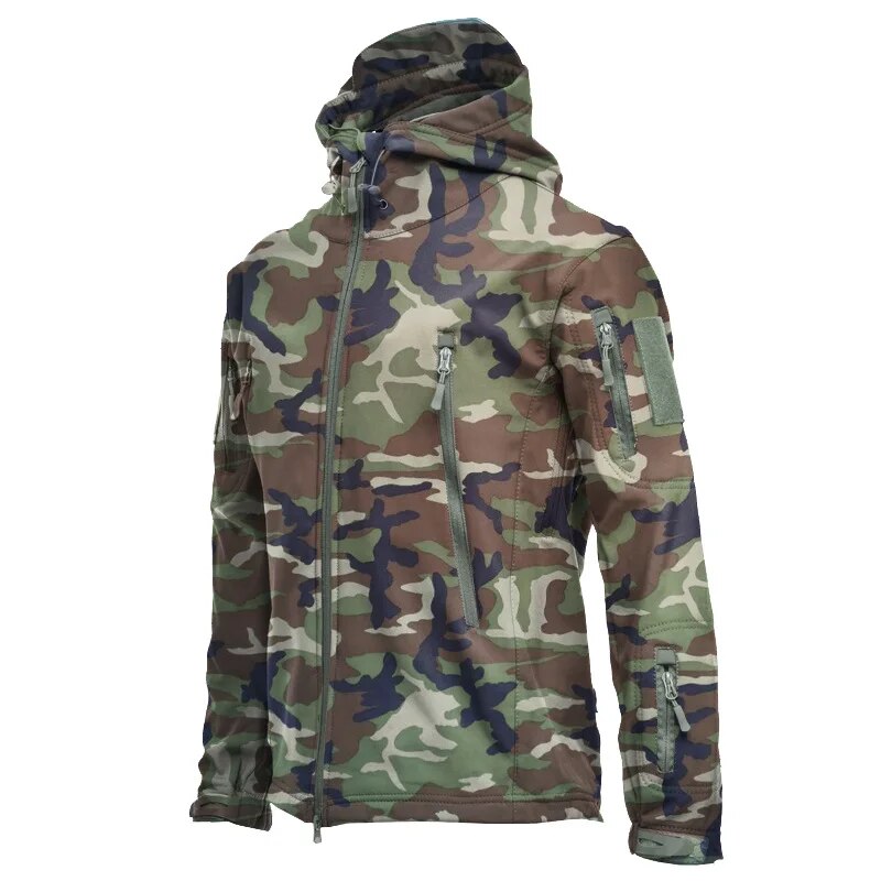 Men Military Tactical Hiking Jacket Outdoor Windproof Fleece Thermal