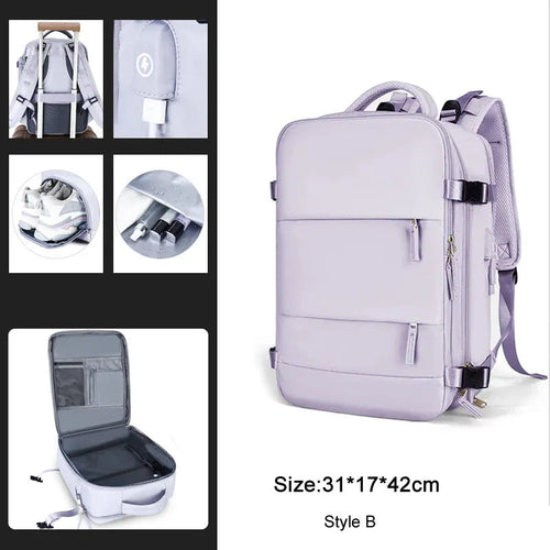 Extendible Travel Backpack Unisex Laptop Bag Women Large Luggage Bags - Sportkyu