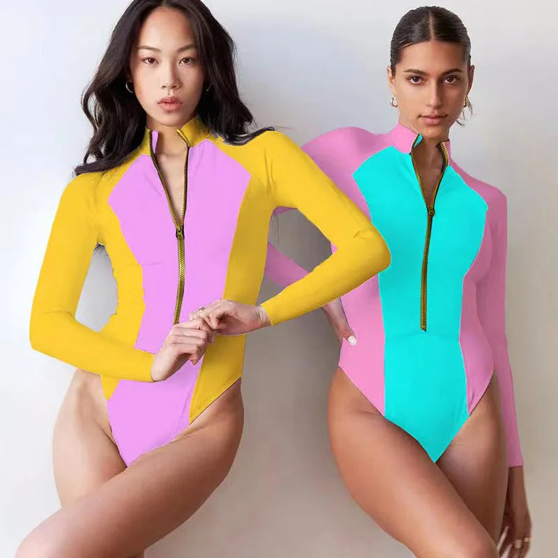 Surfing Sport Long Sleeve Swimsuit - Sexikinis Swim