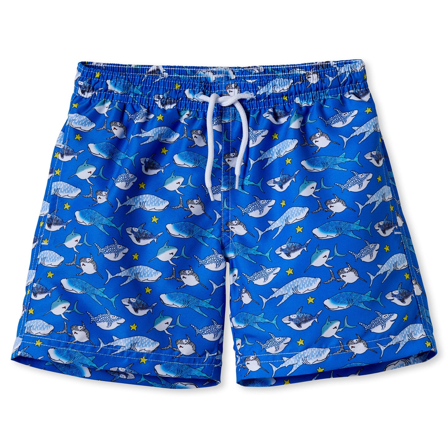 Boardshort met haaien koningsblauw