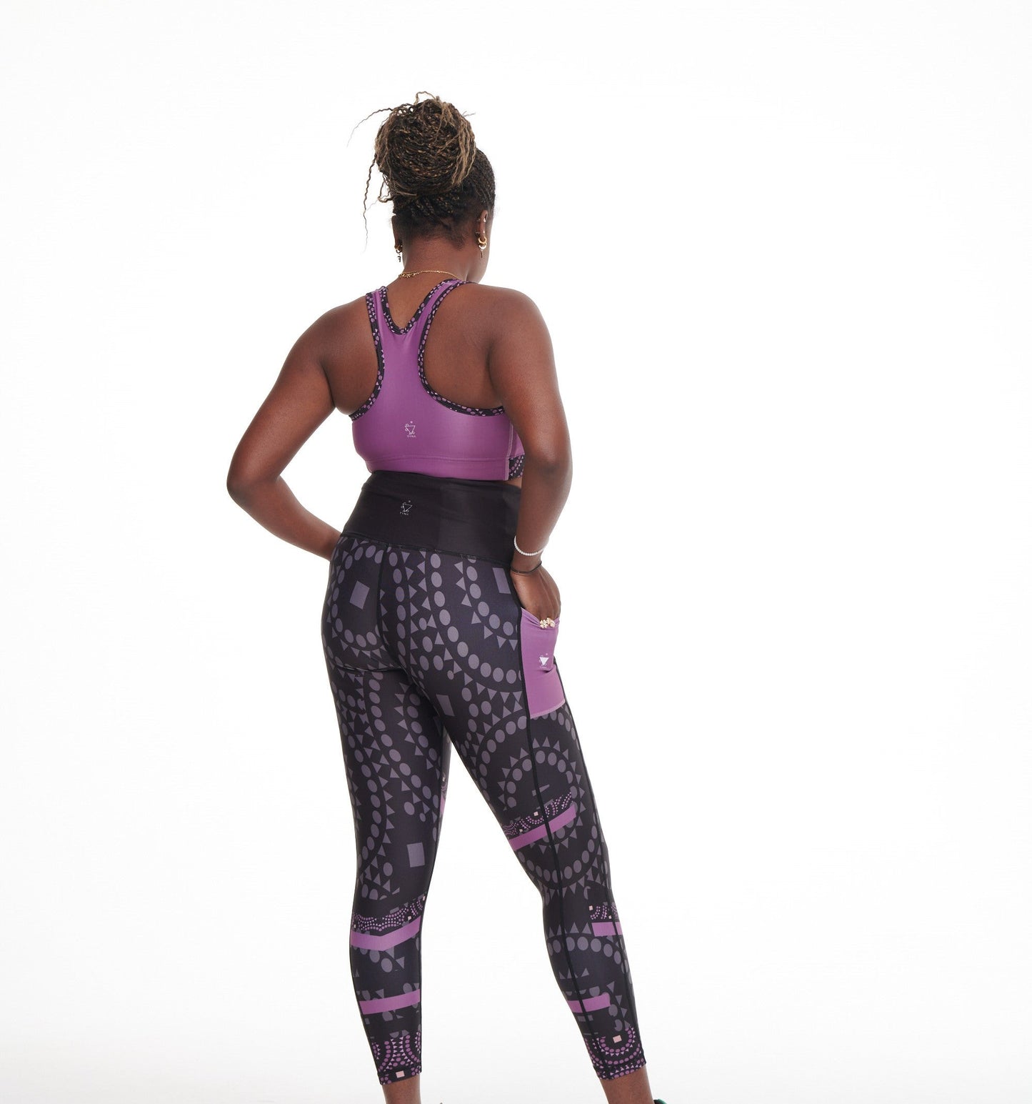 Signature On Purple Splash Leggings (Side Pocket)