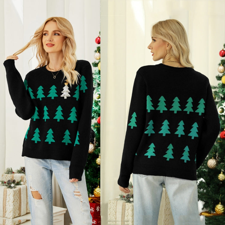 Vrouwen Pullover Jacquard Kerstboom Breiwerk Lange Mouw Breiwerk