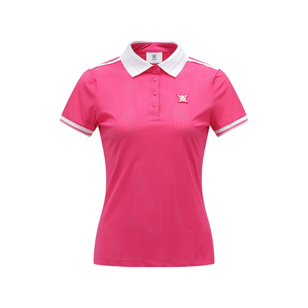 ANEW Golf: Women All Ventilation Collar Short T-Shirt - Hot Pink