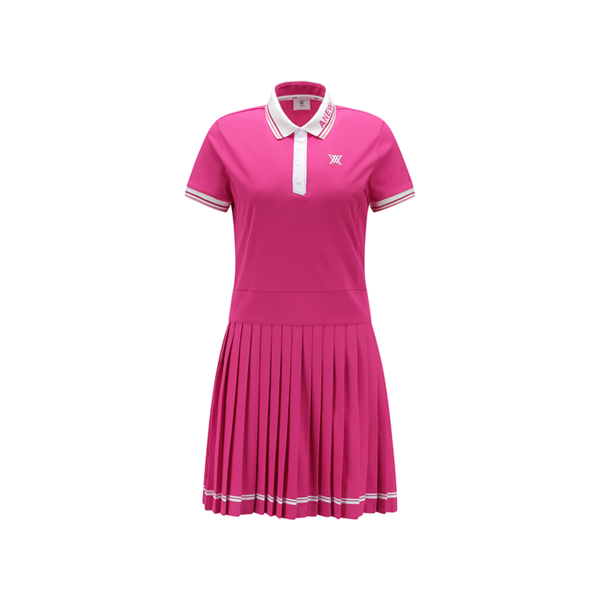 ANEW Golf: Women Pleated Skirt Pique Dress - Hot Pink