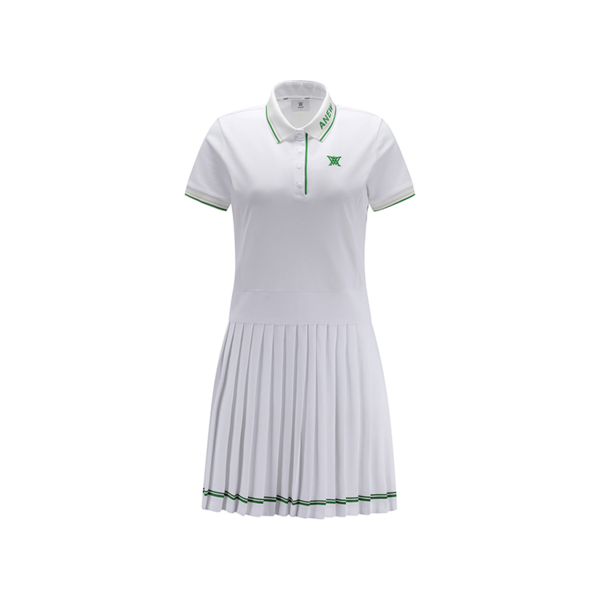 ANEW Golf: Women Pleated Skirt Pique Dress - White - Sportkyu