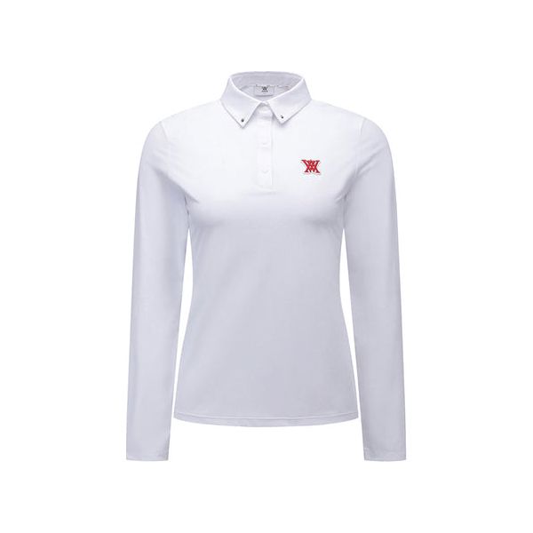 ANEW Golf: Women Back Signature Logo Long T-Shirt - White