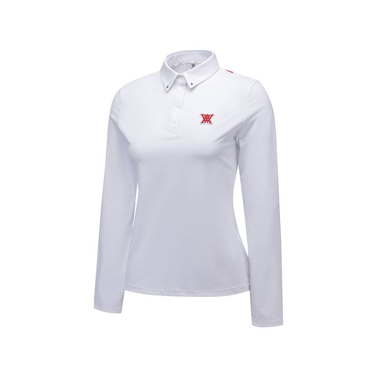 ANEW Golf: Women Back Signature Logo Long T-Shirt - White