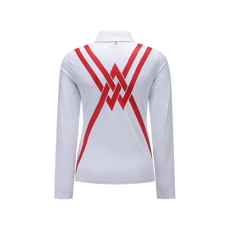 ANEW Golf: Women Back Signature Logo Long T-Shirt - White