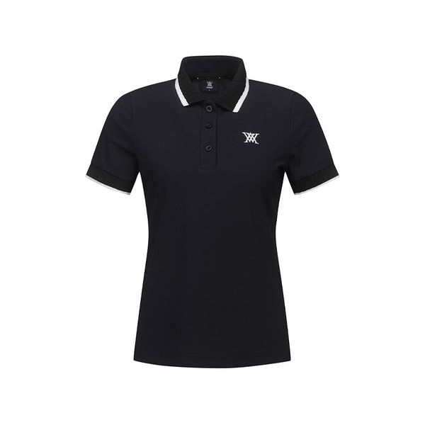 ANEW Golf: Women Back Signature Logo Pique Short T-Shirt - Sportkyu