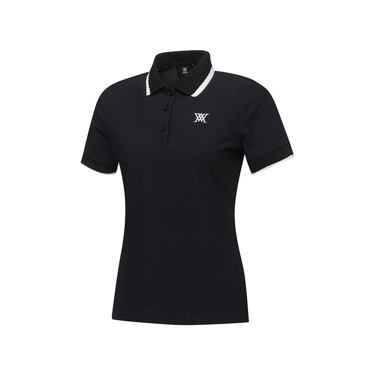 ANEW Golf: Women Back Signature Logo Pique Short T-Shirt - Sportkyu