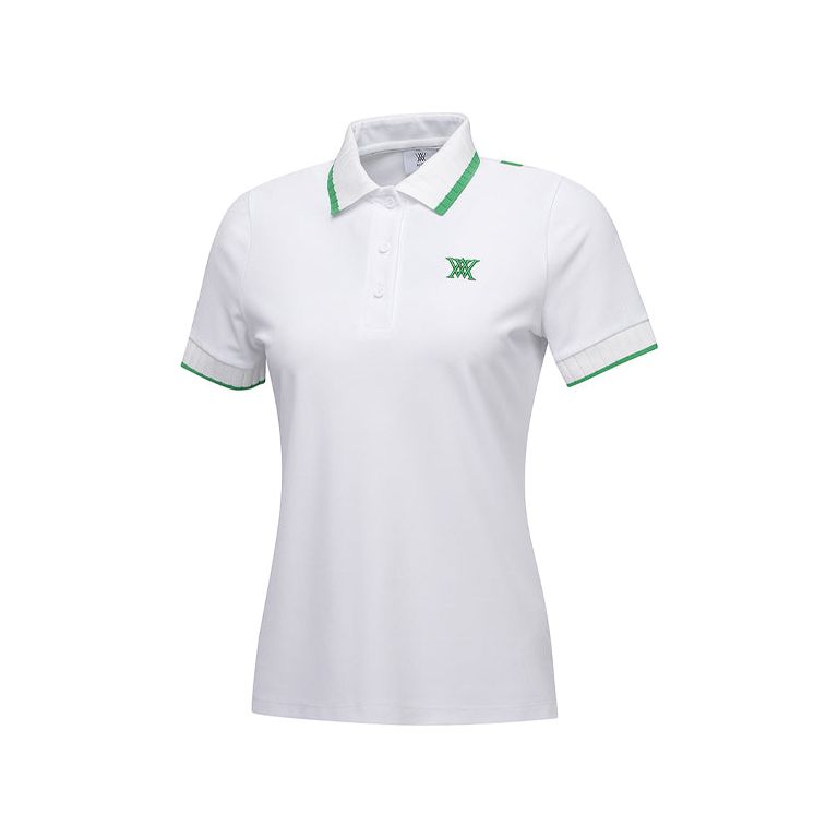 ANEW Golf: Women Back Signature Logo Pique Short T-Shirt - Sportkyu