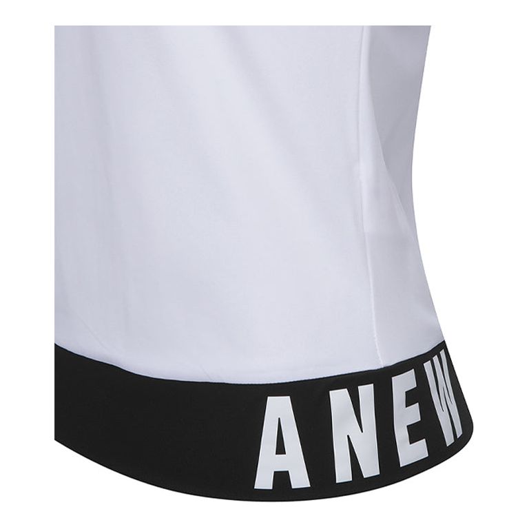 ANEW Golf: Dames T-shirt met rits aan de achterkant, schoudertape en punt - wit