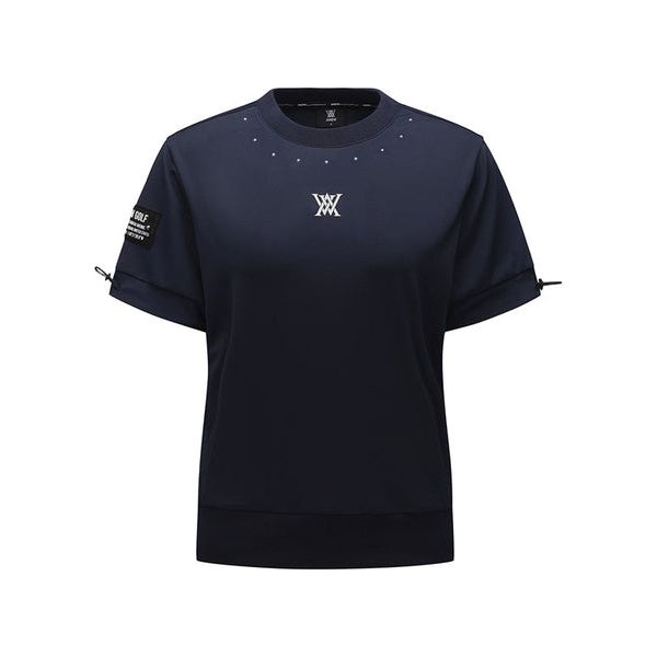 ANEW Golf: Women Beads Point Crop Short Sleeve  T-Shirt - Navy - Sportkyu