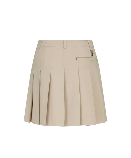 ANEW Golf: Women Buckle Decoration Pleats Skirt - Beige