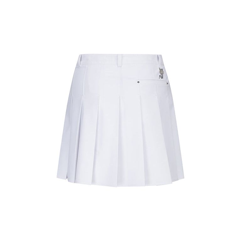 ANEW Golf: Women Buckle Decoration Pleats Skirt - White - Sportkyu