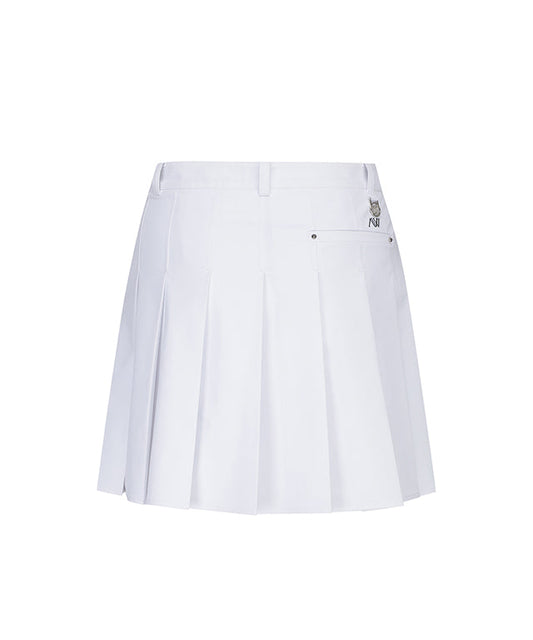 ANEW Golf: Women Buckle Decoration Pleats Skirt - White - Sportkyu