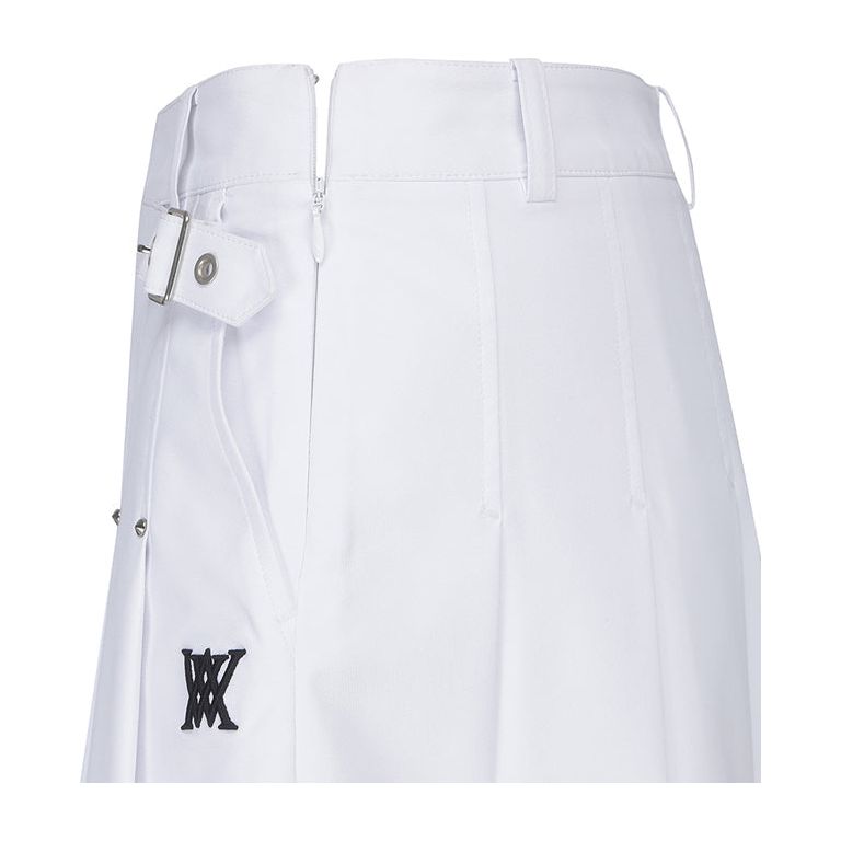 ANEW Golf: Women Buckle Decoration Pleats Skirt - White - Sportkyu