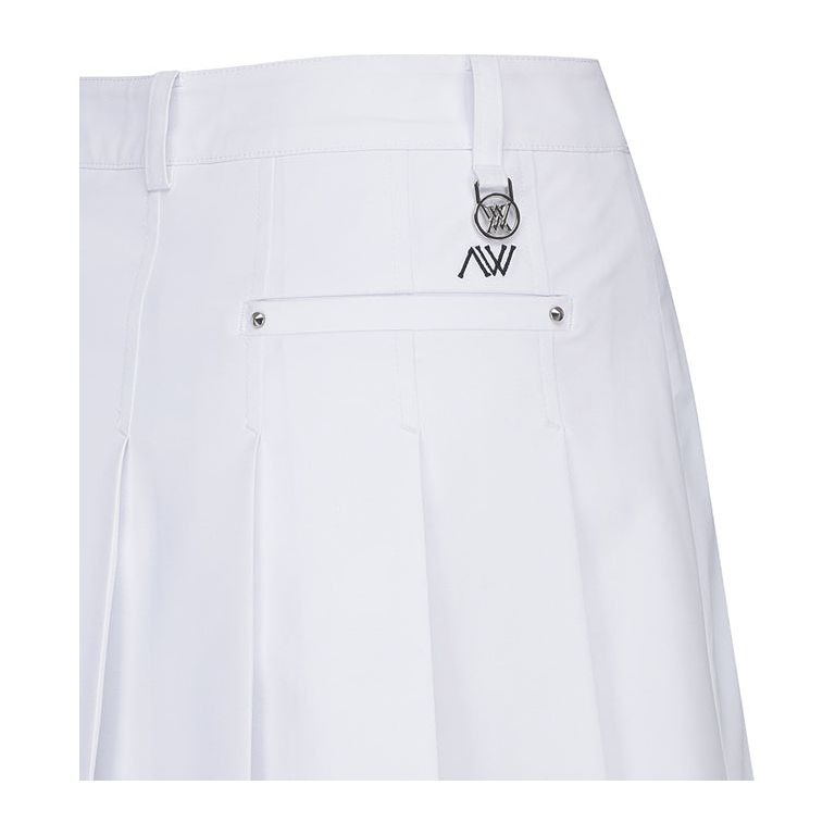 ANEW Golf: Women Buckle Decoration Pleats Skirt - White - Sportkyu