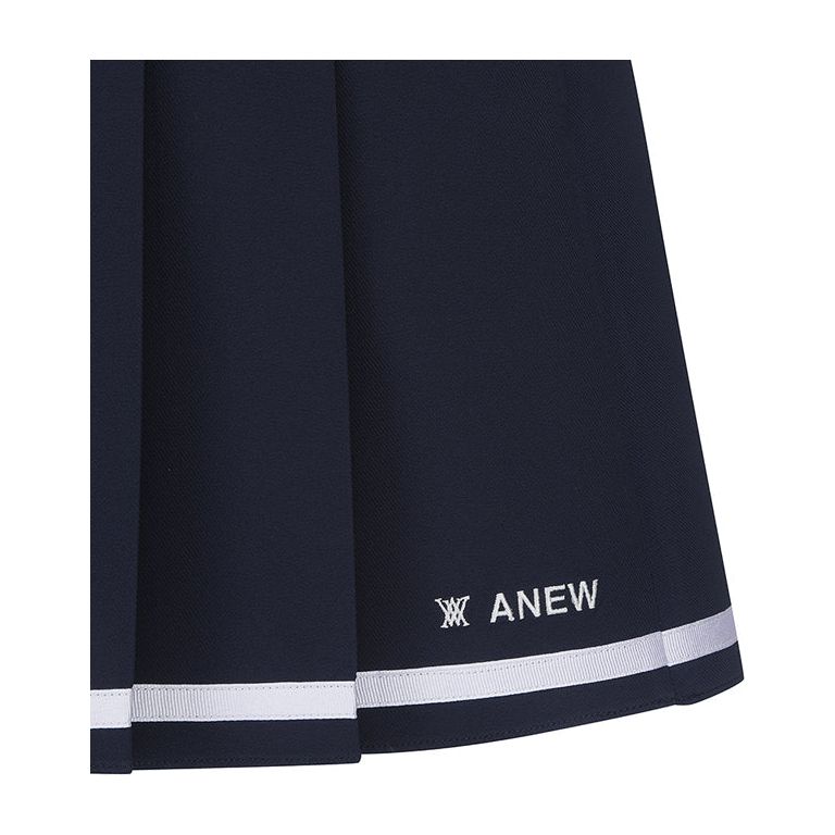 ANEW Golf: Women Half Pleats Under Line Point Skirt - Navy - Sportkyu