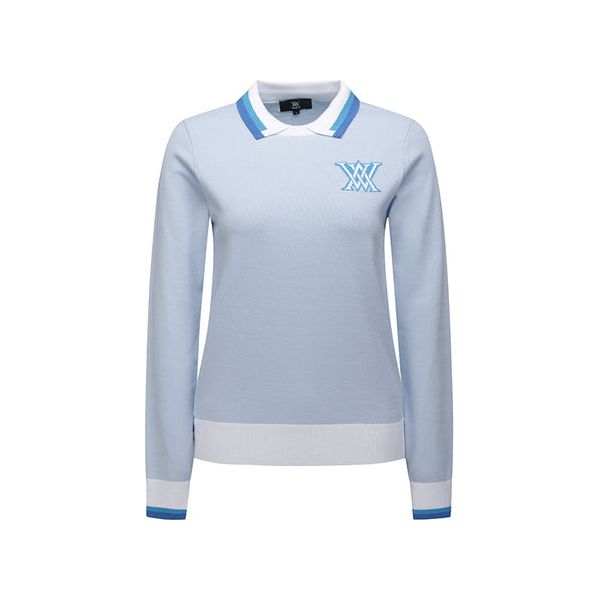 ANEW Golf: Women Logo Combination Pastel Sweater - Sky Blue