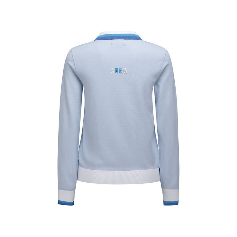 ANEW Golf: Women Logo Combination Pastel Sweater - Sky Blue