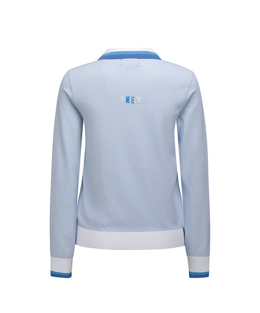 ANEW Golf: Women Logo Combination Pastel Sweater - Sky Blue