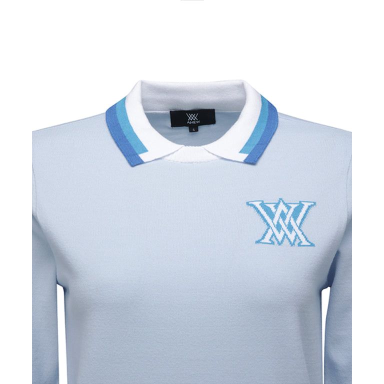 ANEW Golf: Women Logo Combination Pastel Sweater - Sky Blue