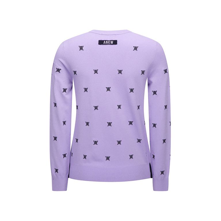 ANEW Golf: Women Monogram Logo Point Pullover Sweater - Lavender