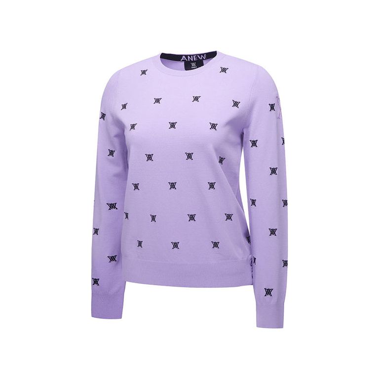 ANEW Golf: Women Monogram Logo Point Pullover Sweater - Lavender