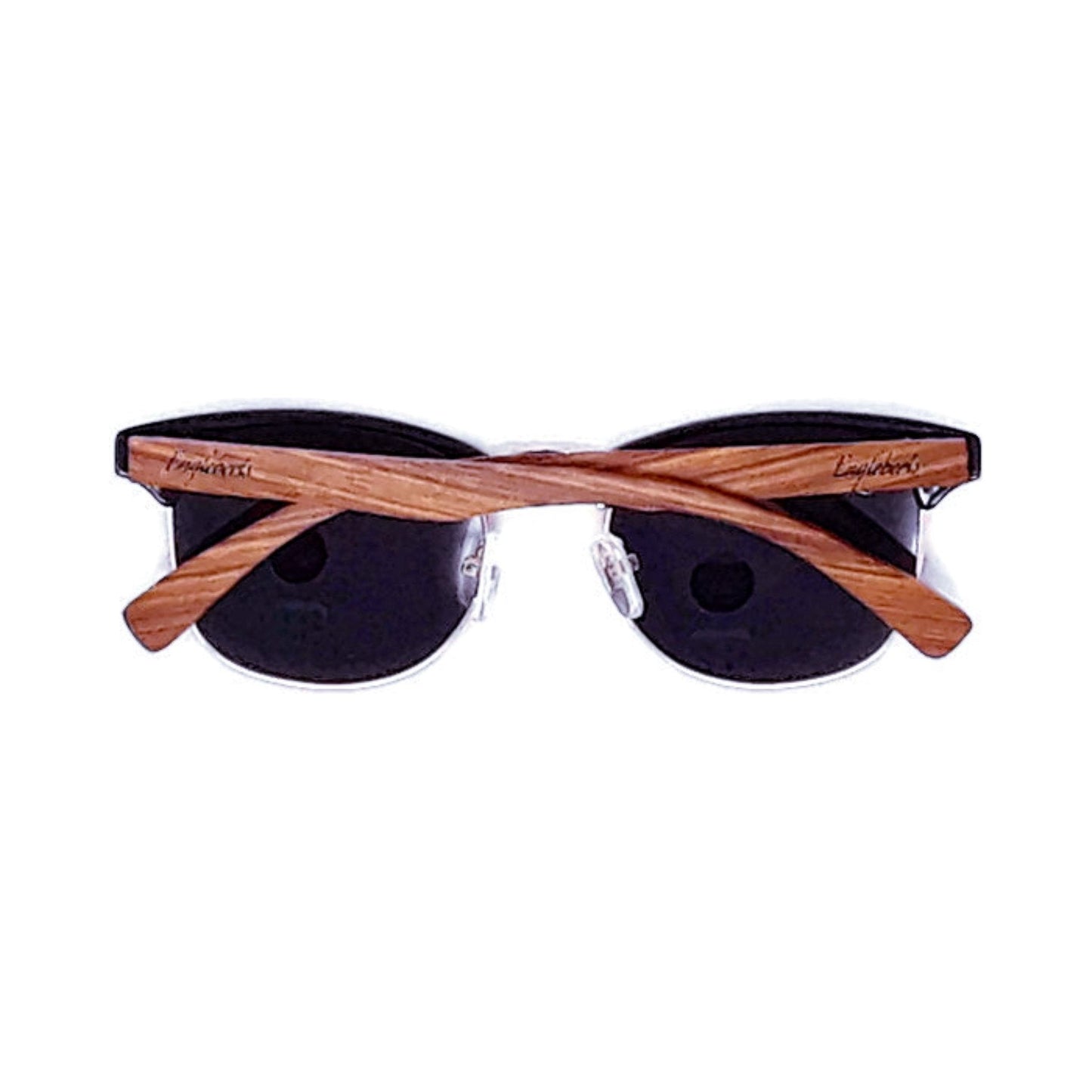 Real Walnut Wood Club Style Sunglasses, Polarized Lenses - Sportkyu