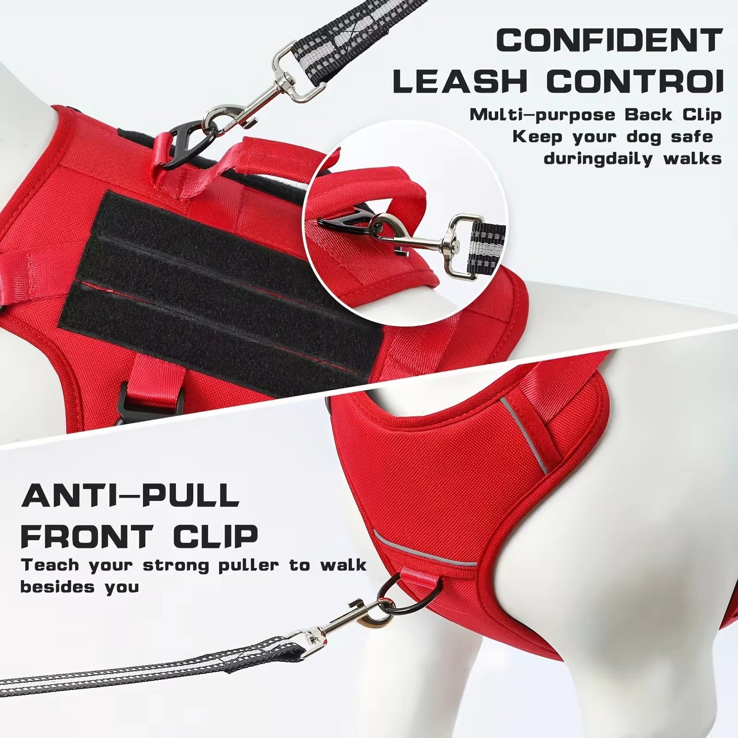 Heat-resistant Durable Nylon Tactical Service Dog Harness, Adjustable - Sportkyu