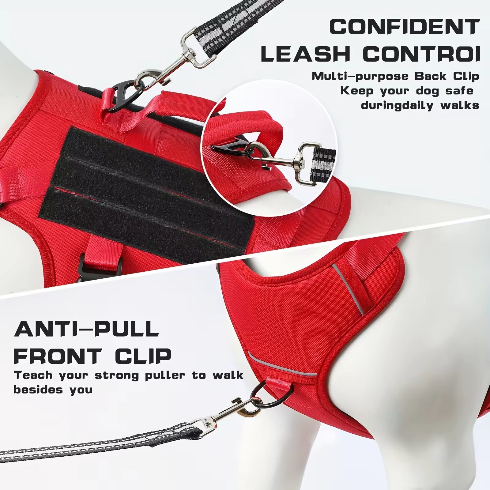 Heat-resistant Durable Nylon Tactical Service Dog Harness, Adjustable - Sportkyu