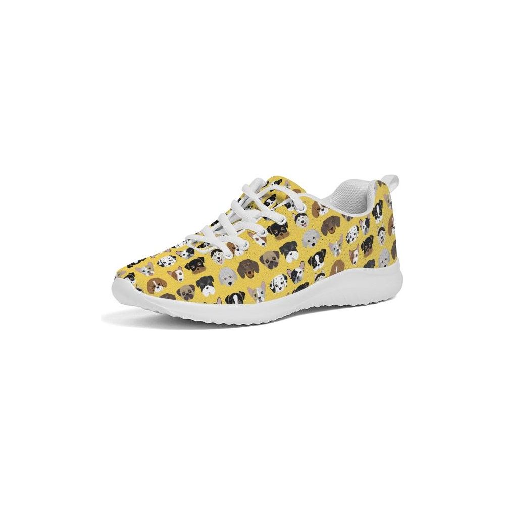 Womens Sneakers - Yellow Doggie Love Low Top Canvas Running Shoes