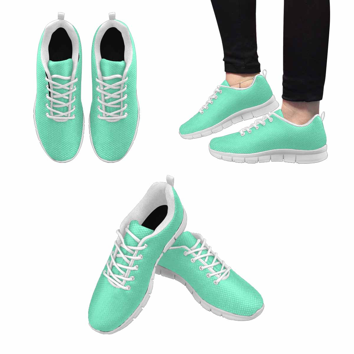 Sneakers For Men, Aquamarine Green - Running Shoes