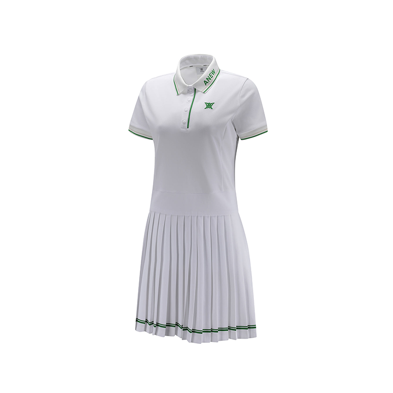 ANEW Golf: Women Pleated Skirt Pique Dress - White - Sportkyu