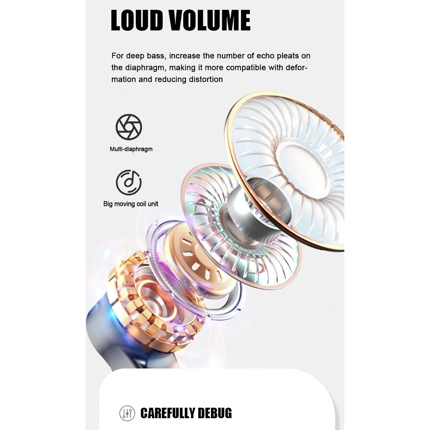 True Wireless Bluetooth 5.2 Single Earbud with Microphone