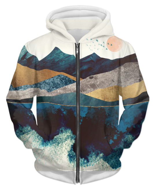 Blue Mountain Reflection 1 UNISEX ZIP HOODIE - Sportkyu